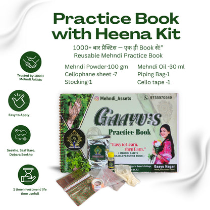 Practice book with Heena kit